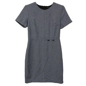 Banana Republic Factory Gray Marled Wool Blend Short Sleeve Sheath Dress Women 2